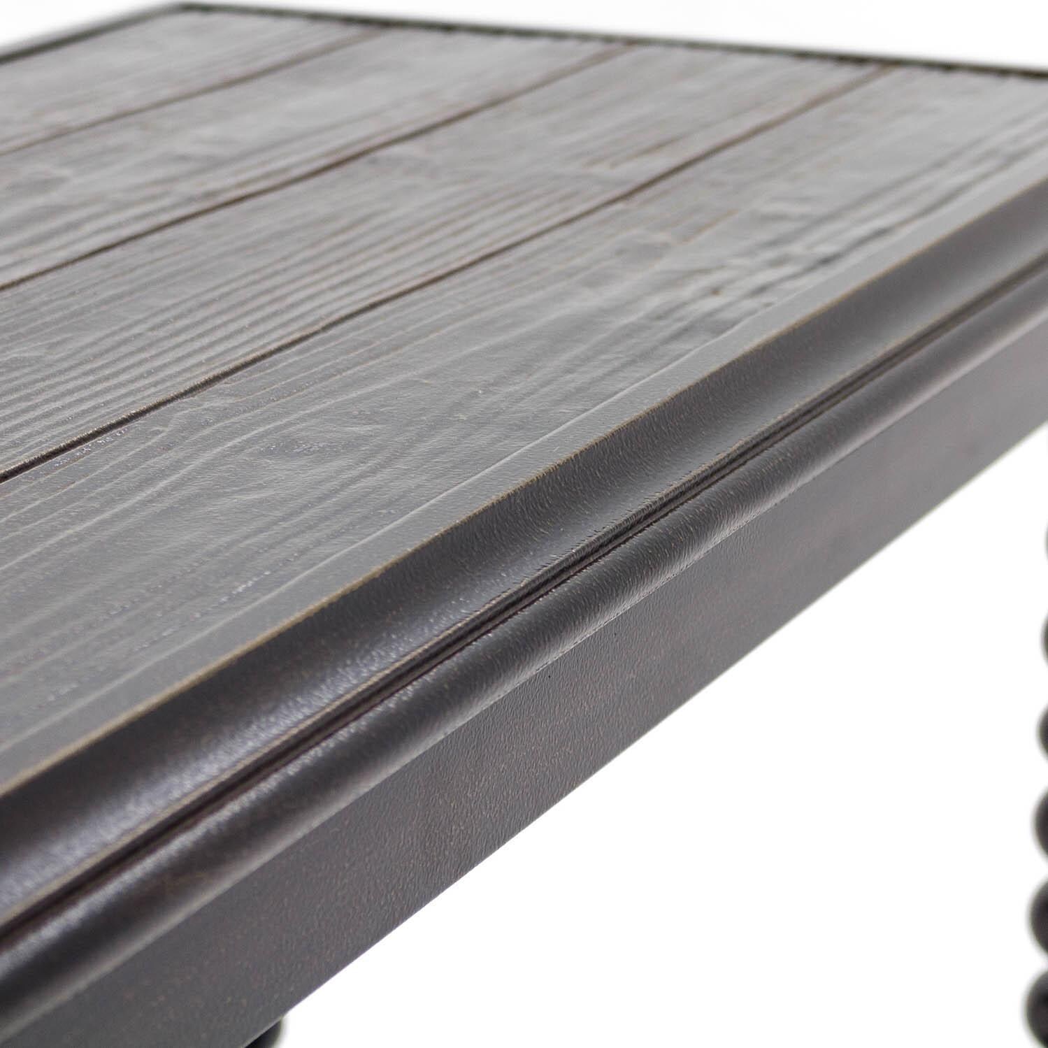 Du Monde 60 X 18 Inch Rectangular Cast Aluminum Outdoor Console Table - Angled Edge Detail thumbnail