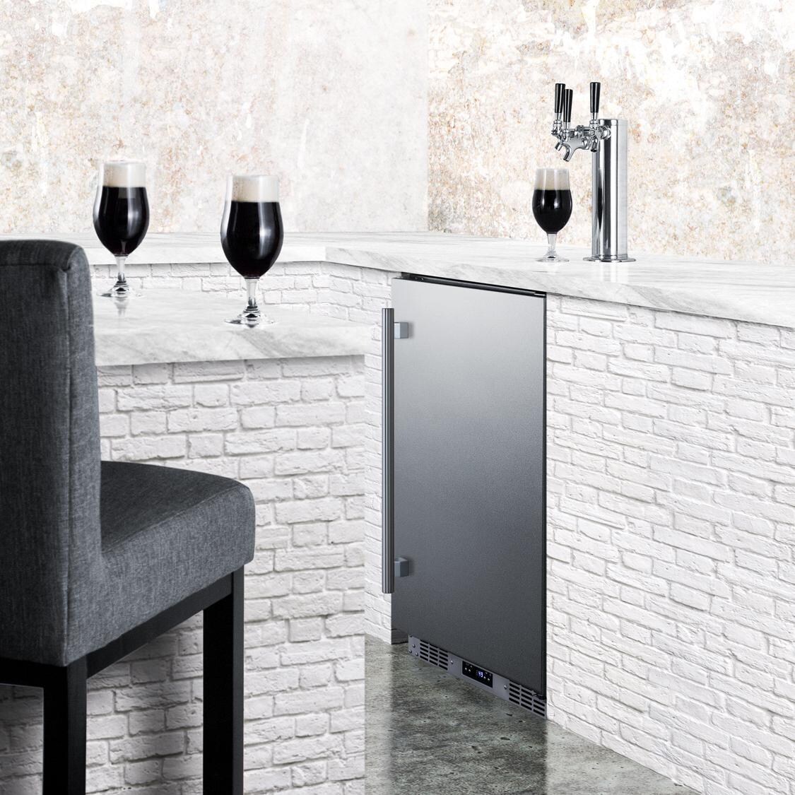 Summit SBC683OSTRIPLE Commercial Outdoor Rated Triple Tap Beer Dispenser / Kegerator - Lifestyle thumbnail