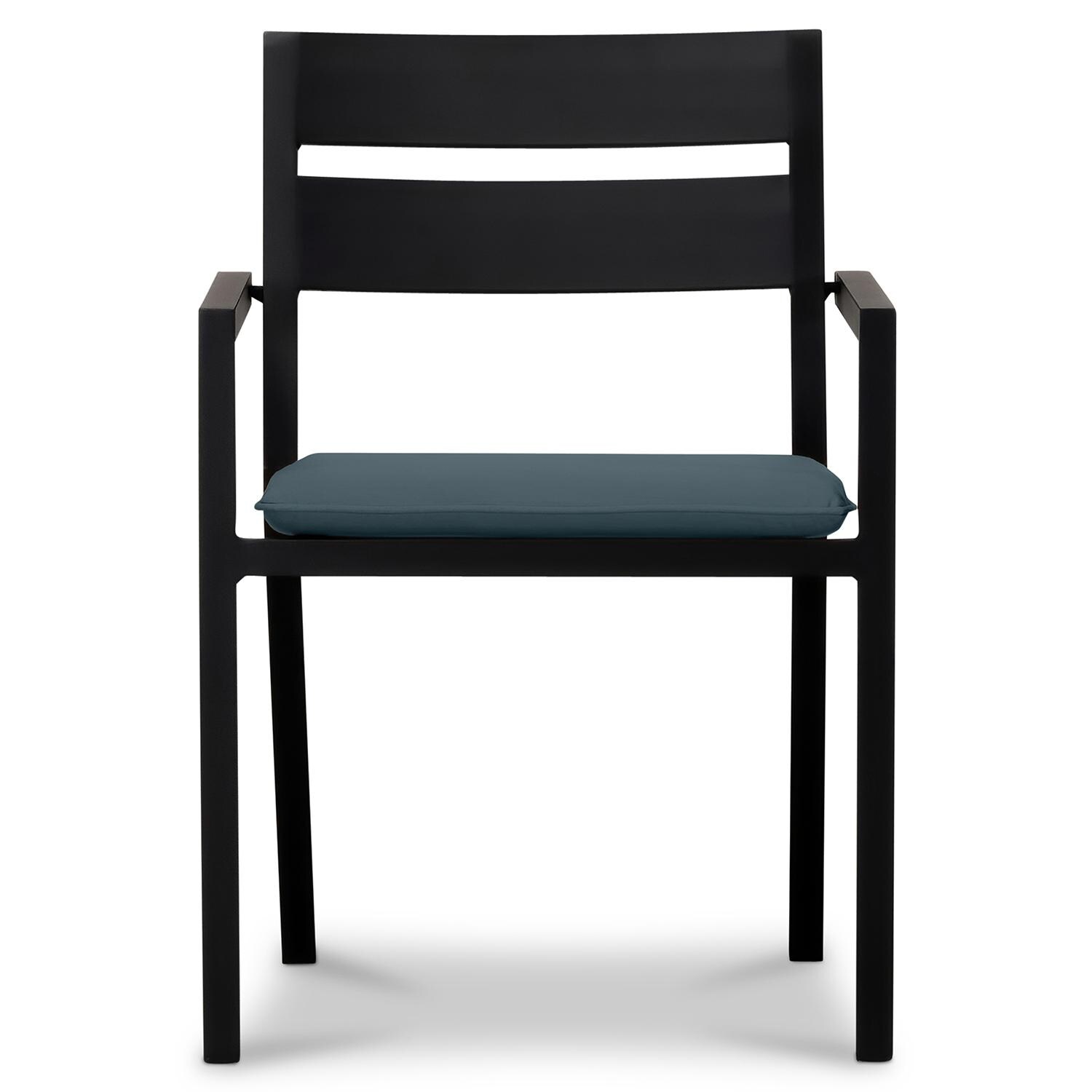 Calm Bay Mill 7 Pc Reclaimed Teak Dining Set in Black/Cast Lagoon by Lakeview - Chair - White Background thumbnail