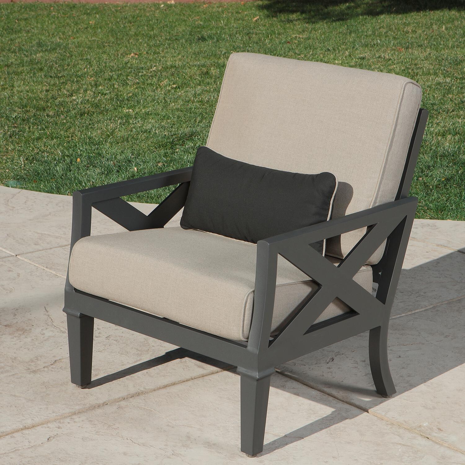 Lakeview Outdoor Designs Lake Charles 6 Piece Aluminum Patio Conversation Set - Patio Club Chair thumbnail