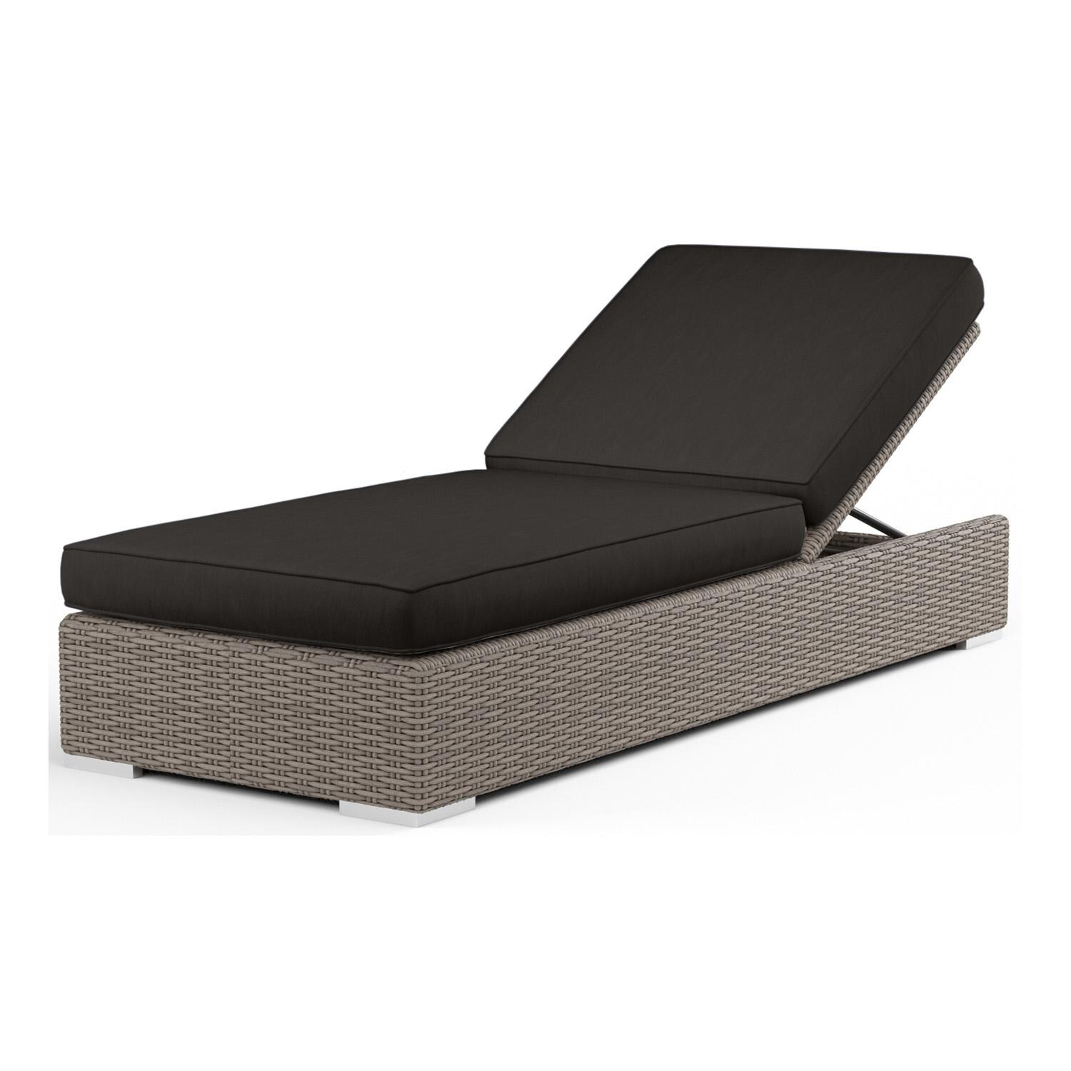 Coronado Wicker Chaise Lounge in Driftwood/Spectrum Carbon by Sunset West