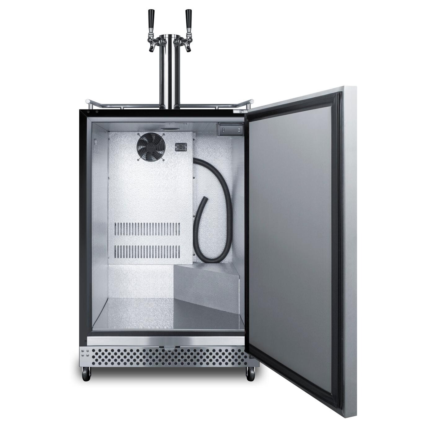 Summit SBC696OSTWIN Commercial Outdoor Rated Double Tap Beer Dispenser / Kegerator - Open thumbnail