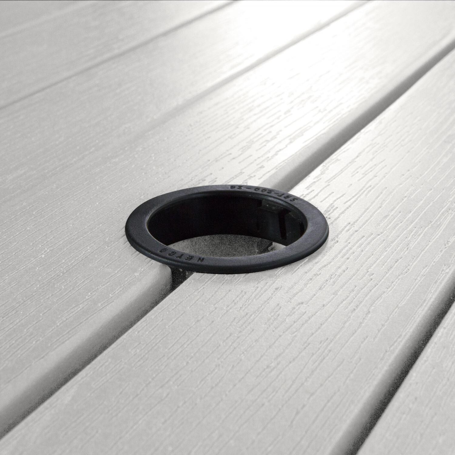 Lakeview Elm Pointe 5 Piece Round Counter Height Dining Set - White - Umbrella Hole - Detail thumbnail