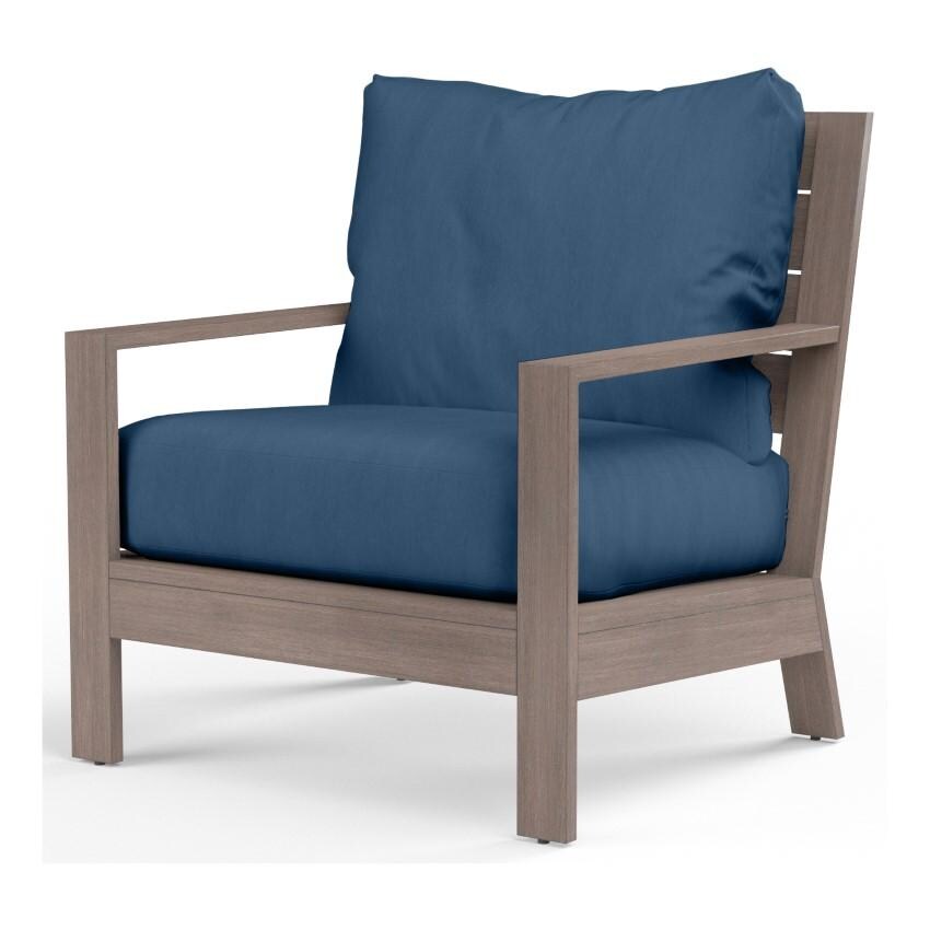 Laguna Aluminum Club Chair in Driftwood/Spectrum Indigo by Sunset West