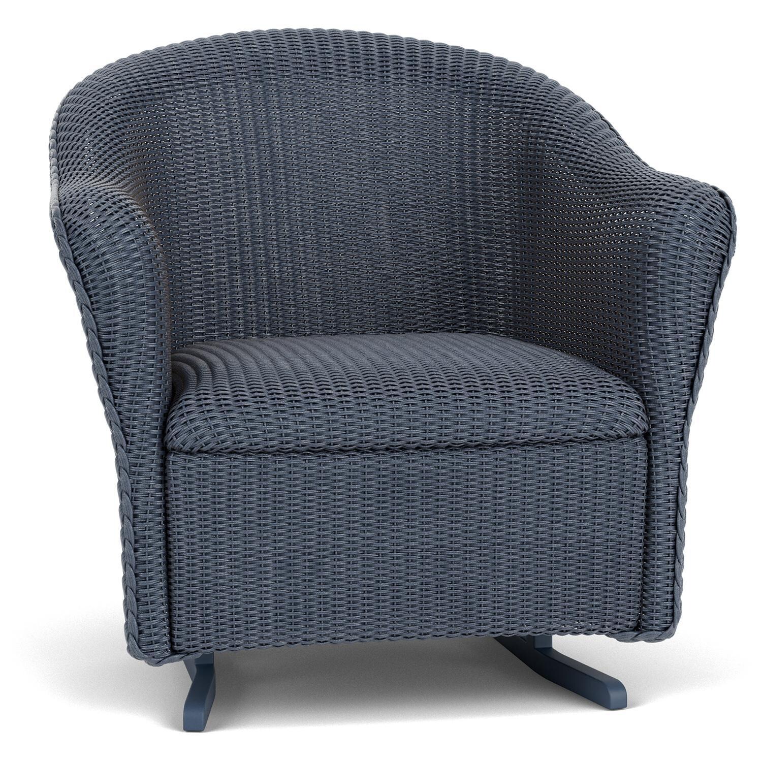 Lloyd Flanders Reflections Spring Rocker W/ Padded Seat in Denim Blue Finish - Angled thumbnail