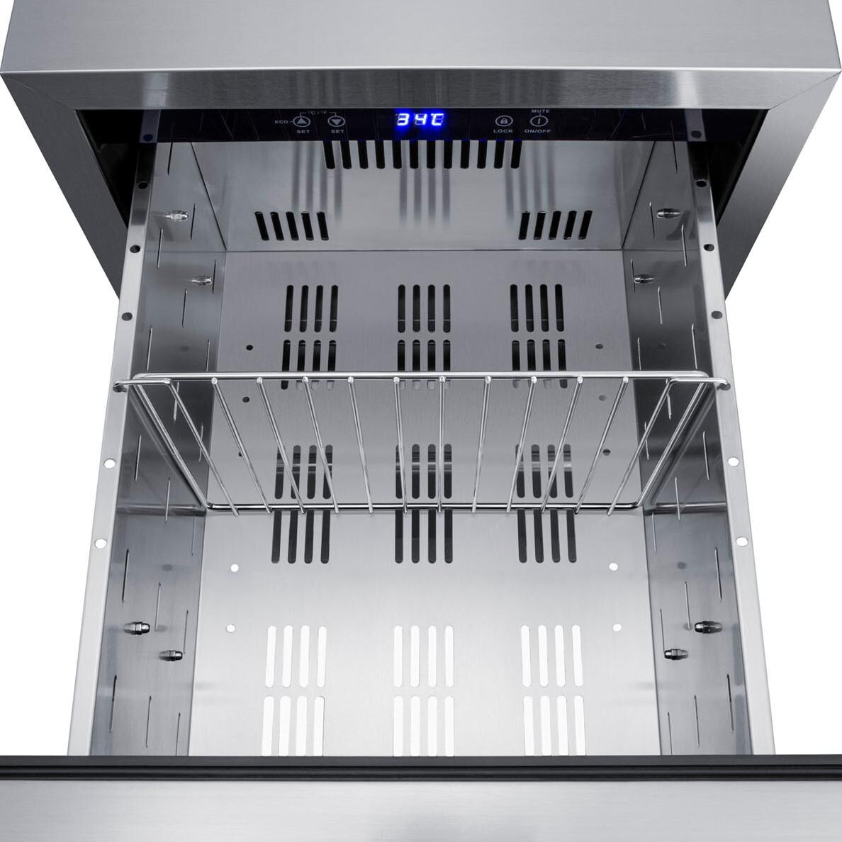 Summit ADRD18OS 18-Inch 3.4 Cu. Ft. ADA Compliant Outdoor Double Drawer Compact Refrigerator - Top Drawer Open thumbnail