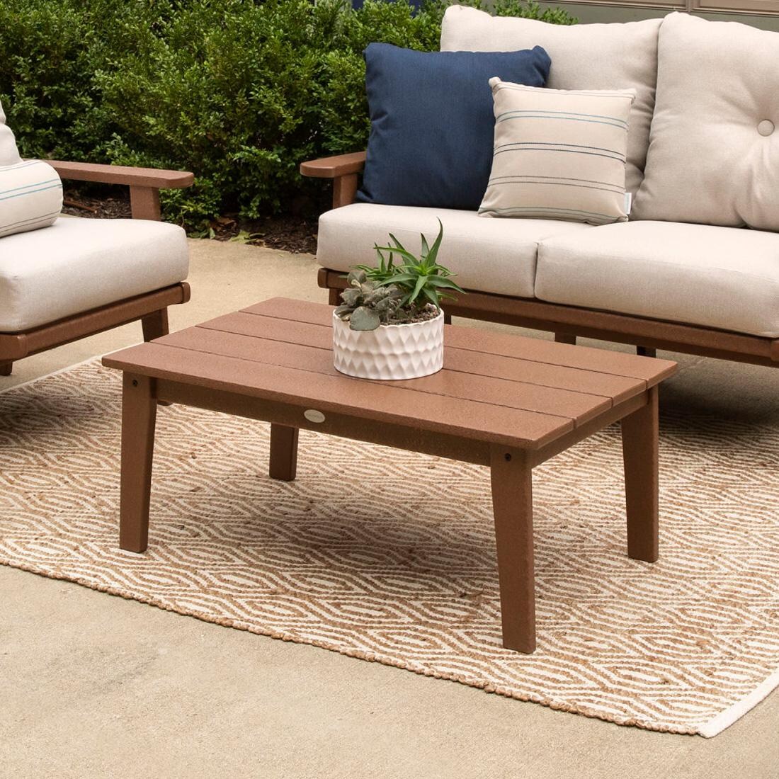 POLYWOOD CTL2336SA Lakeside 22 X 36-Inch Coffee Table - On The Patio (Teak Finish Shown) thumbnail