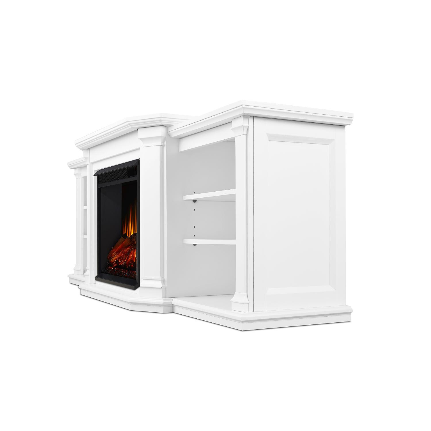 Real Flame - 7930E-W - Valmont 75-Inch Electric Fireplace Entertainment Center - White - Side View thumbnail