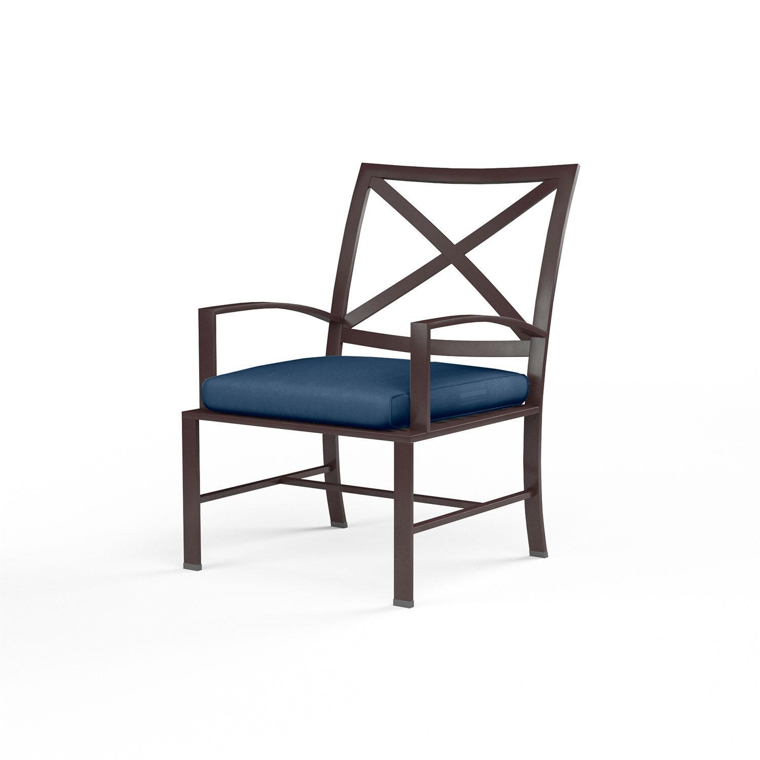La Jolla Aluminum Patio Dining Chair in Spectrum Indigo w/ Self Welt By Sunset West - Display - White Background thumbnail