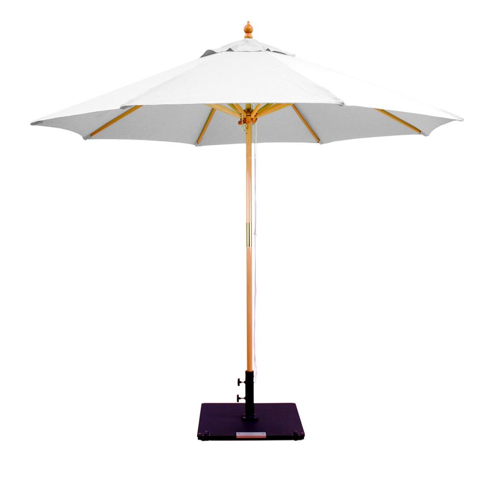 Galtech 9 Ft. Octagonal Hardwood Patio Market Umbrella W/ Pulley - Light Wood W/ Sunbrella Canvas Canvas Canopy