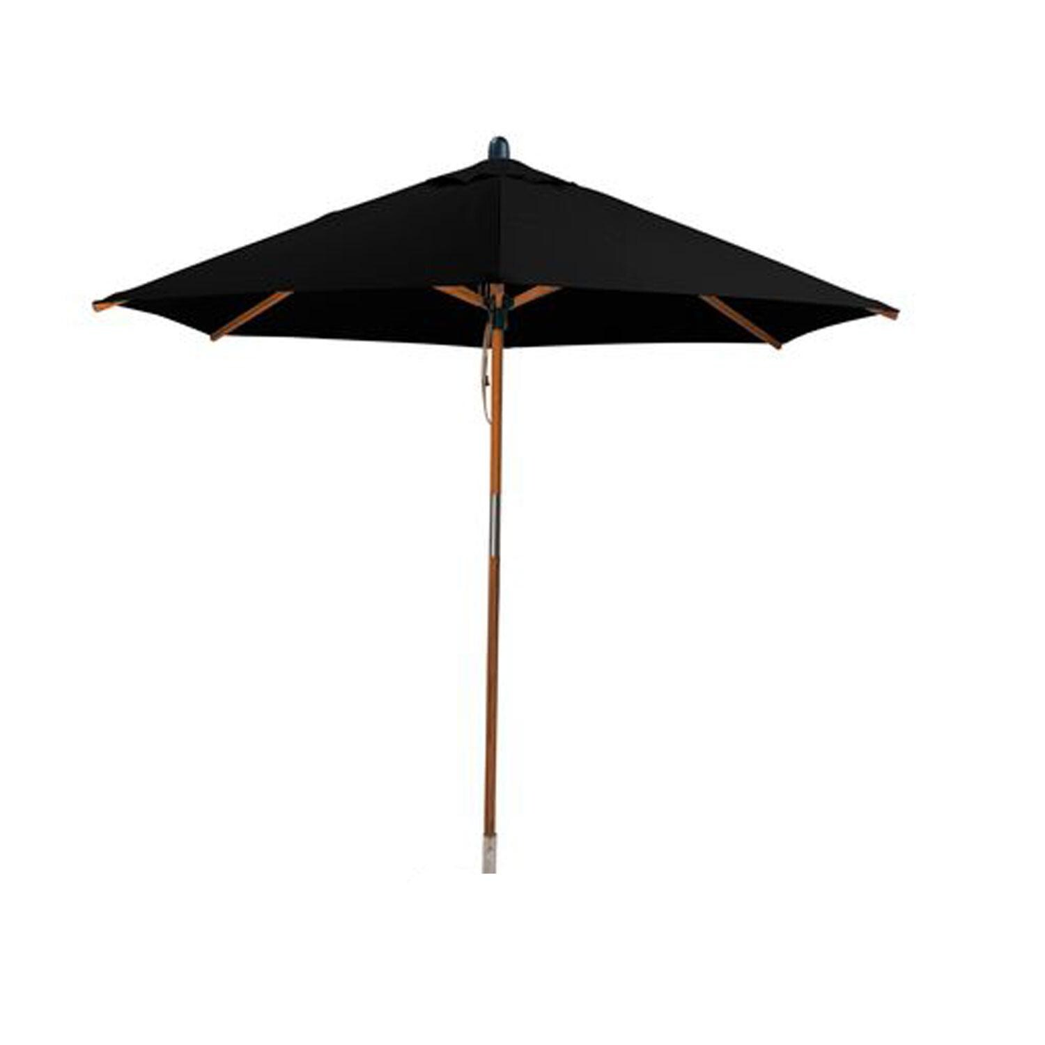 Bambrella Sirocco 9 Ft Round Bamboo Umbrella - Black thumbnail