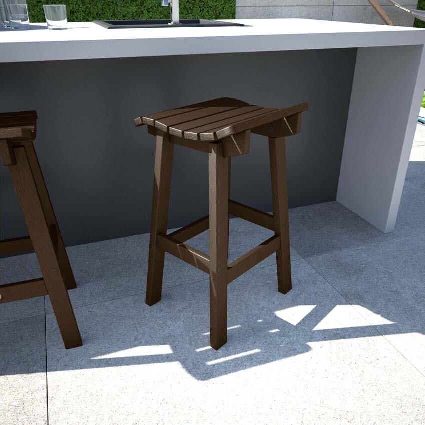 Costa Brook Polyresin Bar Stool in Weathered Acorn By Lakeview Outdoor Designs - Lifestyle thumbnail
