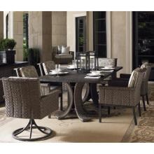 Blue Olive 7 Piece Wicker Patio Dining Set W/ Sunbrella Fabric By Tommy Bahama
