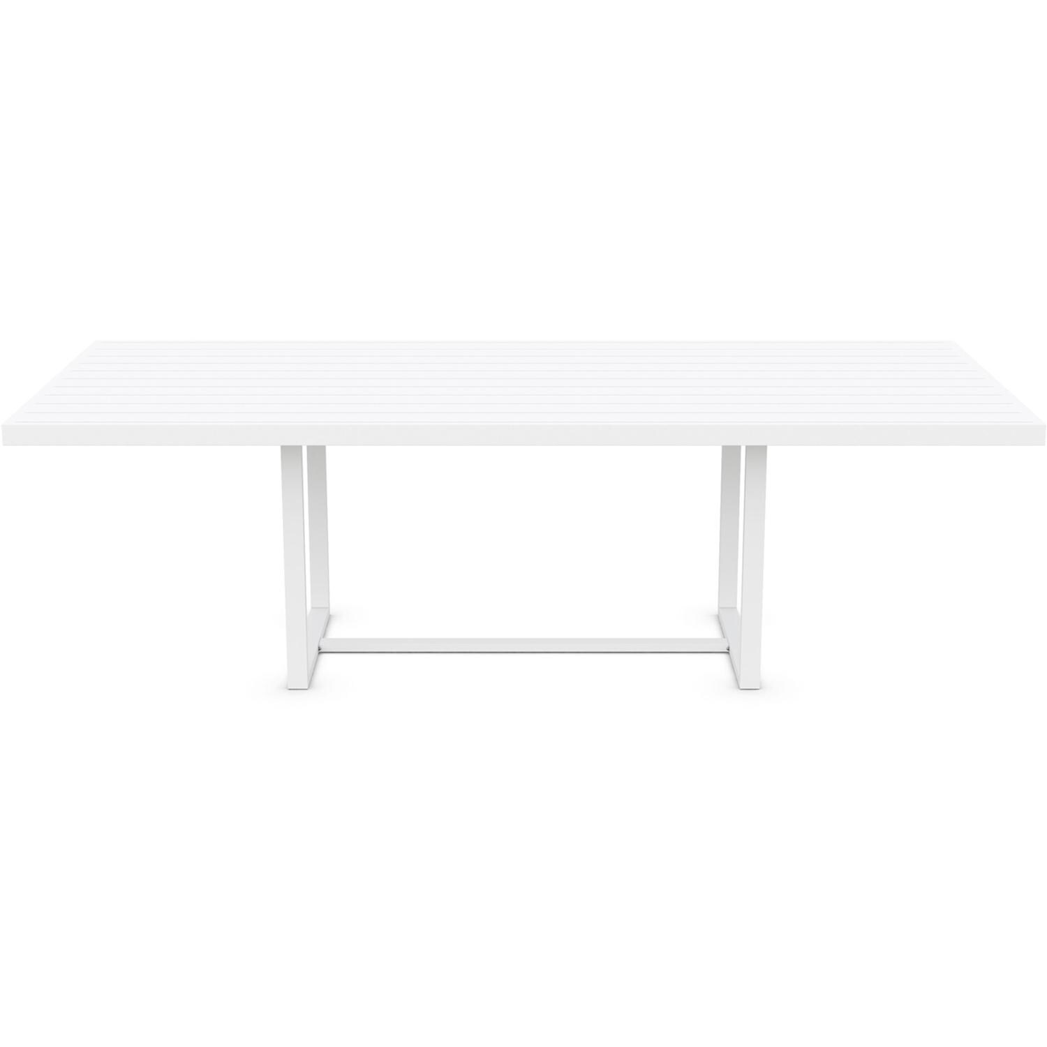 Azzurro Living Pavia 96 Inch White Aluminum Dining Table - Front - White Background thumbnail