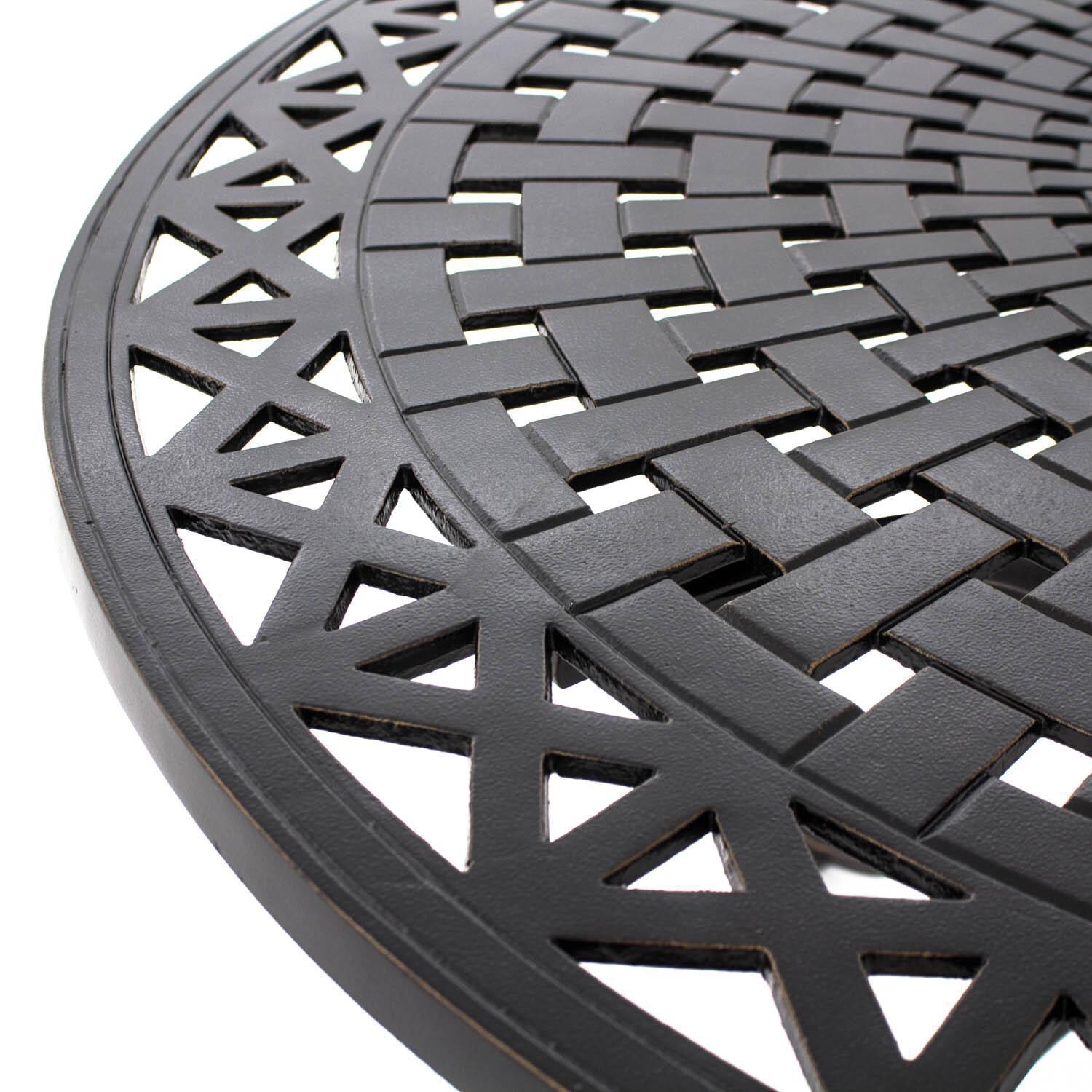 Du Monde 48-Inch Round Cast Aluminum Outdoor Dining Table - Edge Detail thumbnail