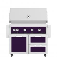 Hestan 42-Inch Propane Gas Grill W/ Sear Burner & Rotisserie On Double Drawer & Door Tower Cart - Lush - GMBR42-LP-PP image