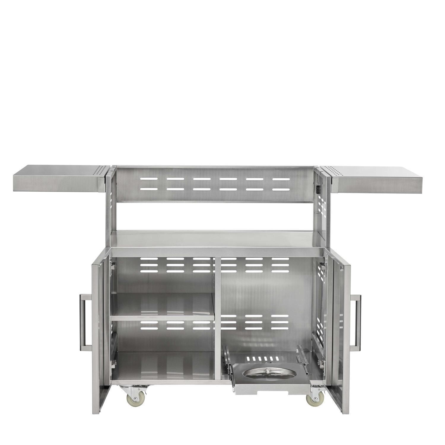 Coyote Outdoor Living C3S36CT Cart For 36 Inch CL or SL-Series Grill - Open w/ Shelves Up - White Background thumbnail