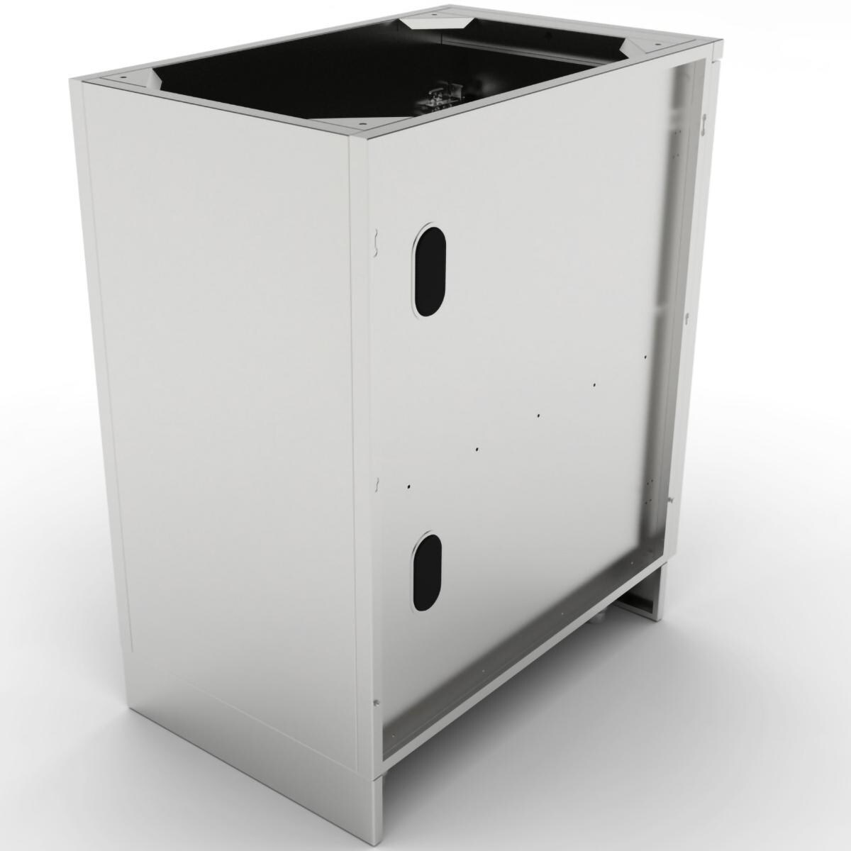 Sunstone SBC18FSDR 18-in Outdoor Kitchen Right Hinge Single Door Island Cabinet - Cabinet Back - White Background thumbnail