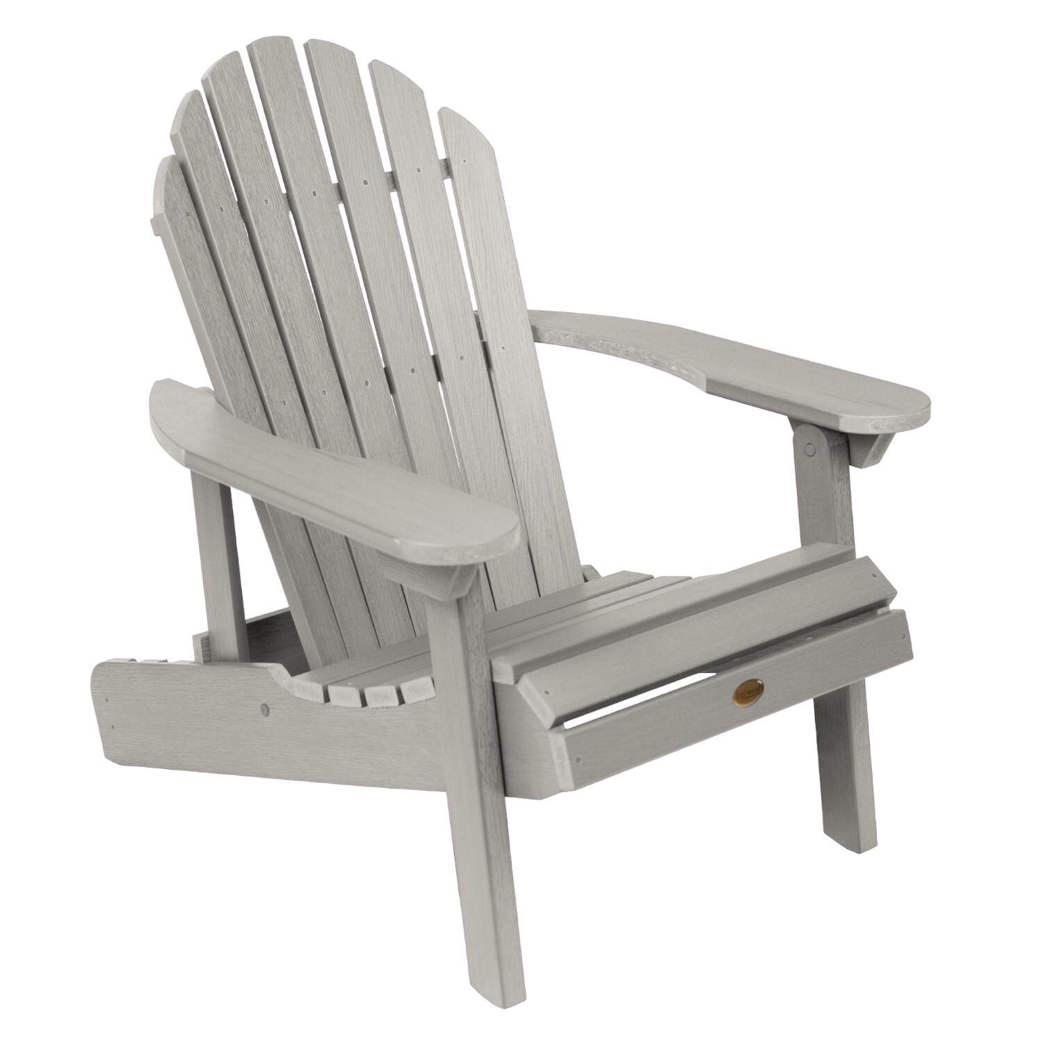 Lakeview Dream Bay Folding & Reclining Adirondack Chair - Harbor Gray - On White thumbnail