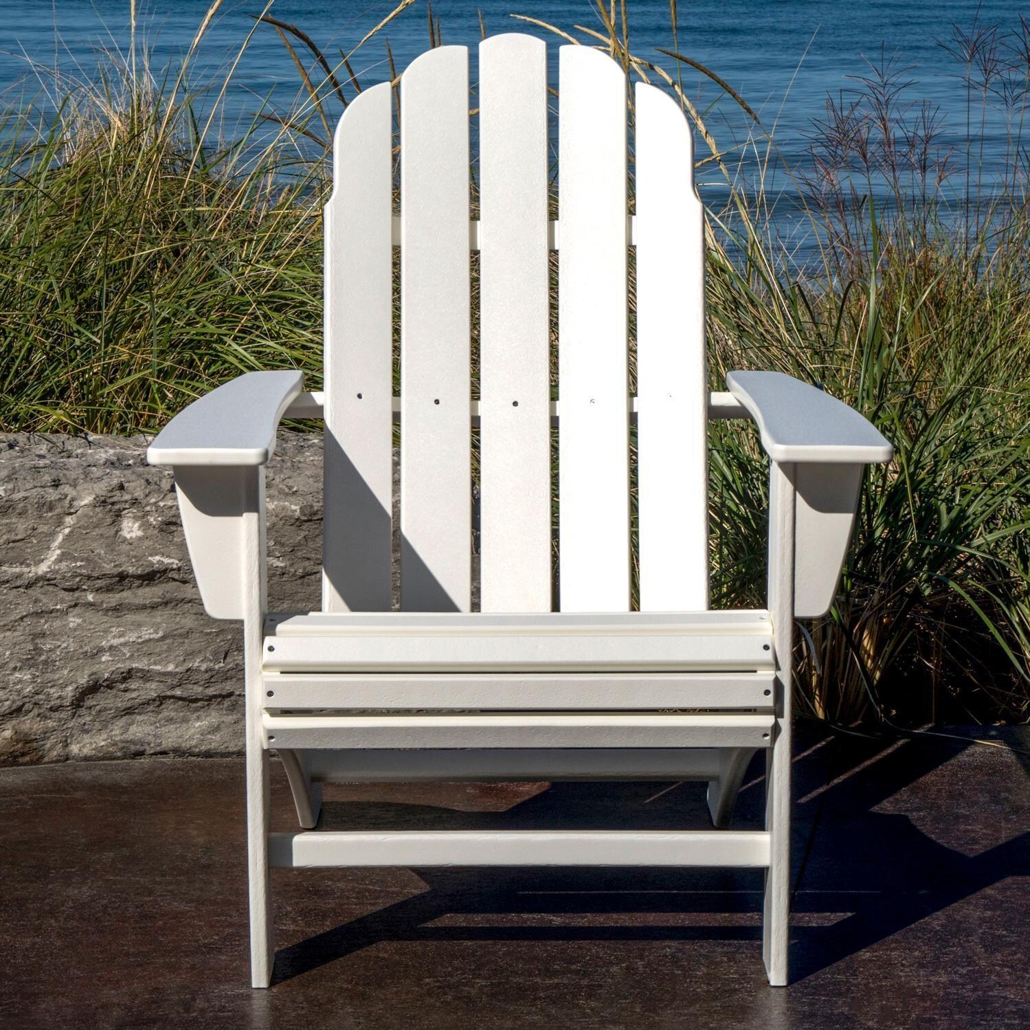 POLYWOOD Vineyard Curveback Adirondack Chair - White - Front View thumbnail