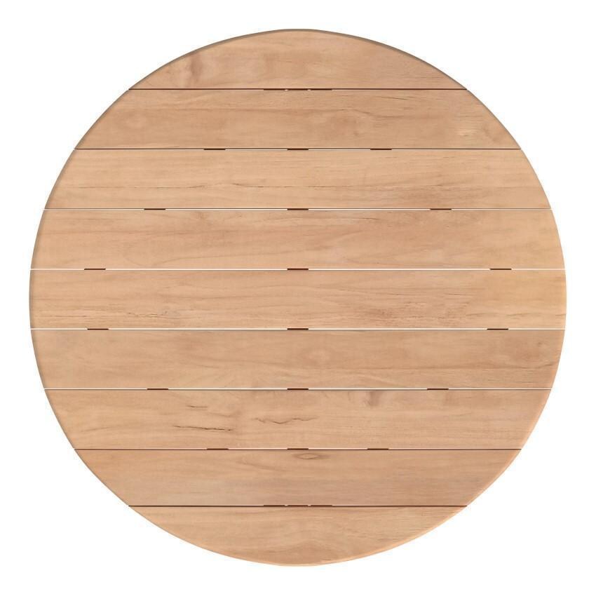 Playa 7 Pc Resin Wicker Patio Dining Set By Sunset West - Teak Dining Table - Top View - White Background thumbnail