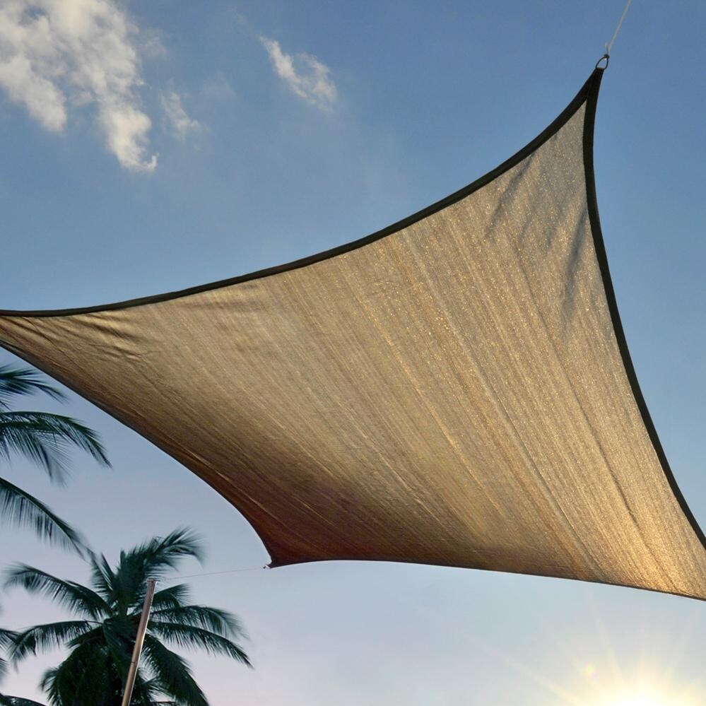 ShadeLogic Sun Shade Sail Heavy Weight 16 Foot Square - Sand Shade thumbnail