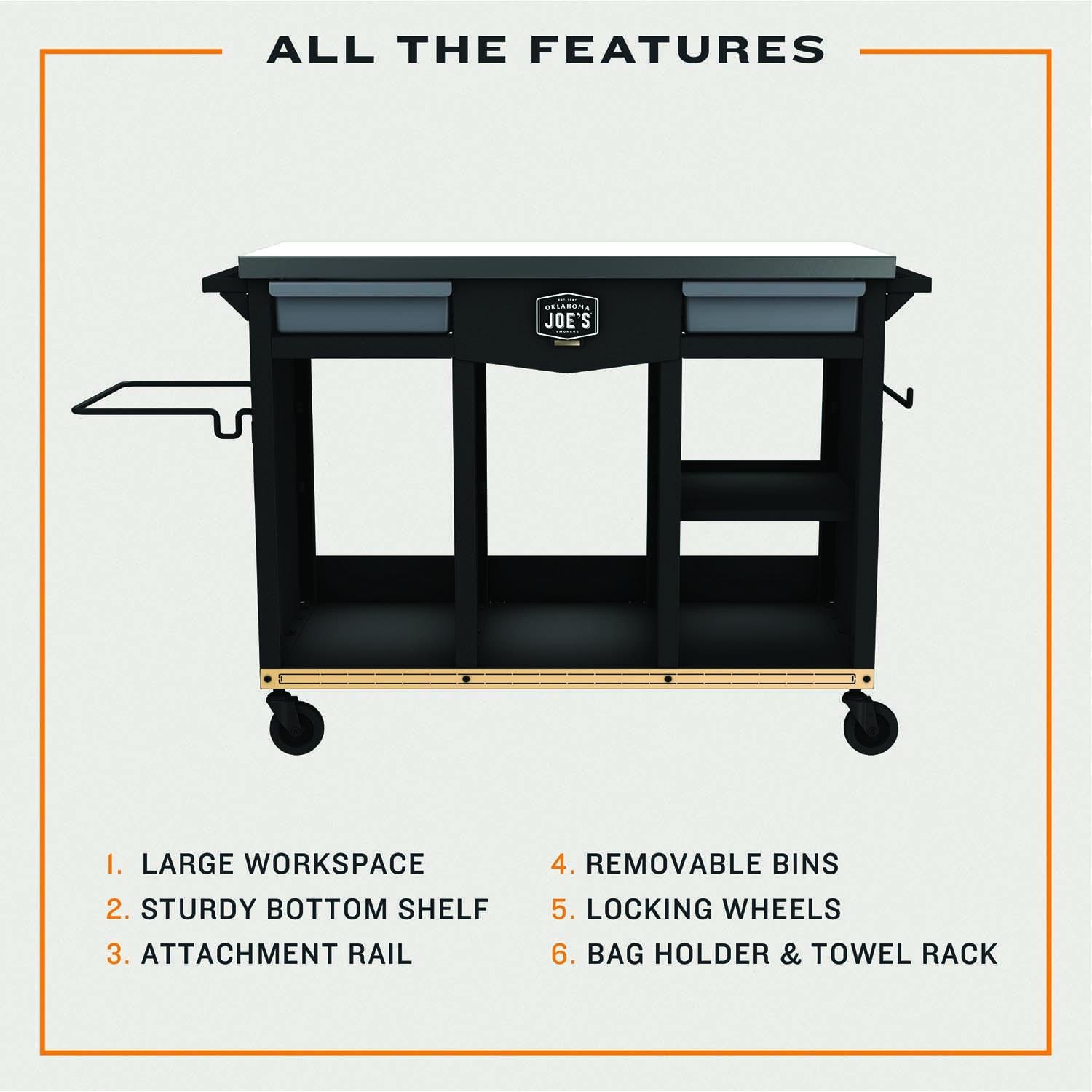 Oklahoma Joe's 23252169 Workstation DLX Prep & Storage Cart - Detail thumbnail