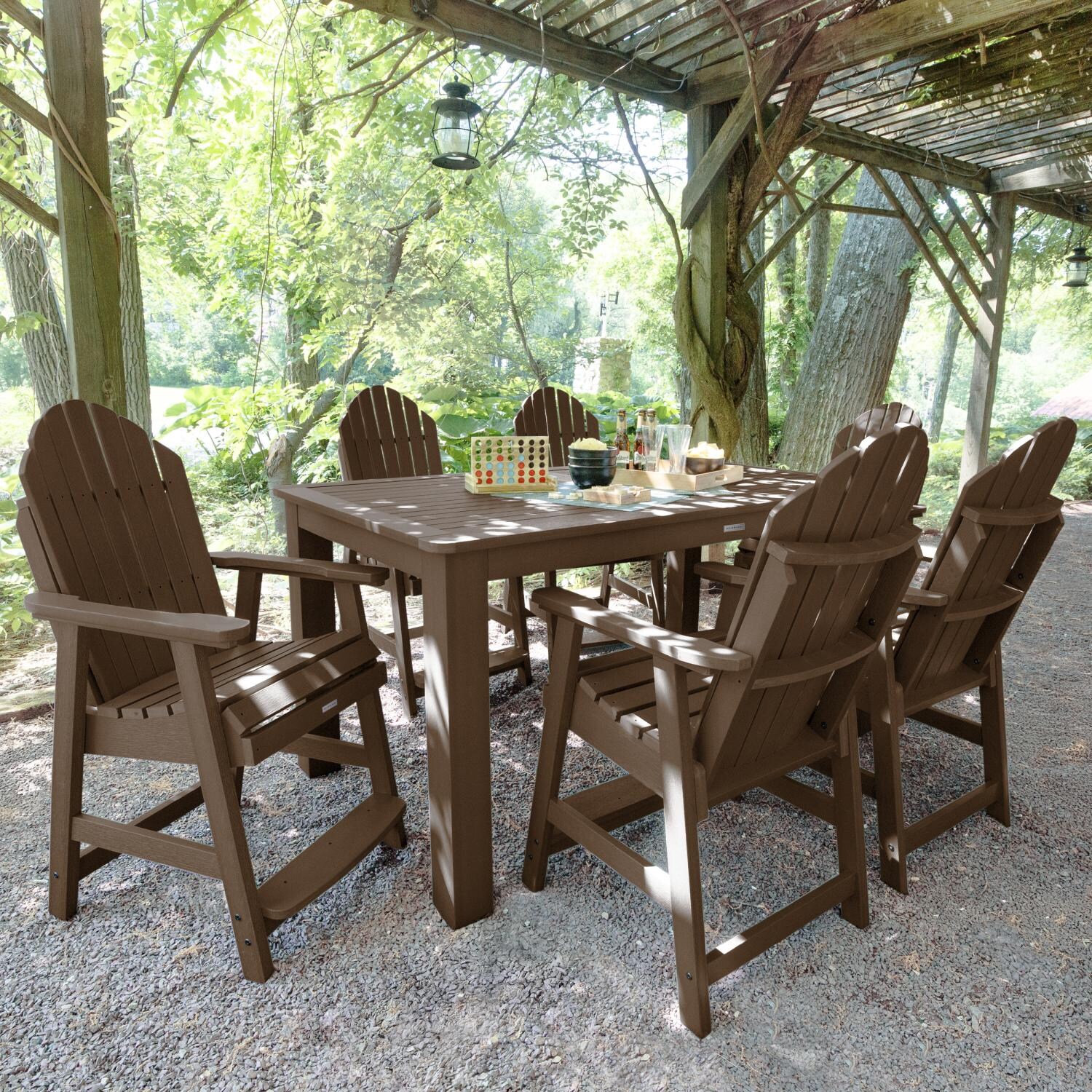 Dream Bay 7 Pc Rectangular Counter Height Dining Set in Weathered Acorn By Lakeview Outdoor Designs - Lifestyle thumbnail
