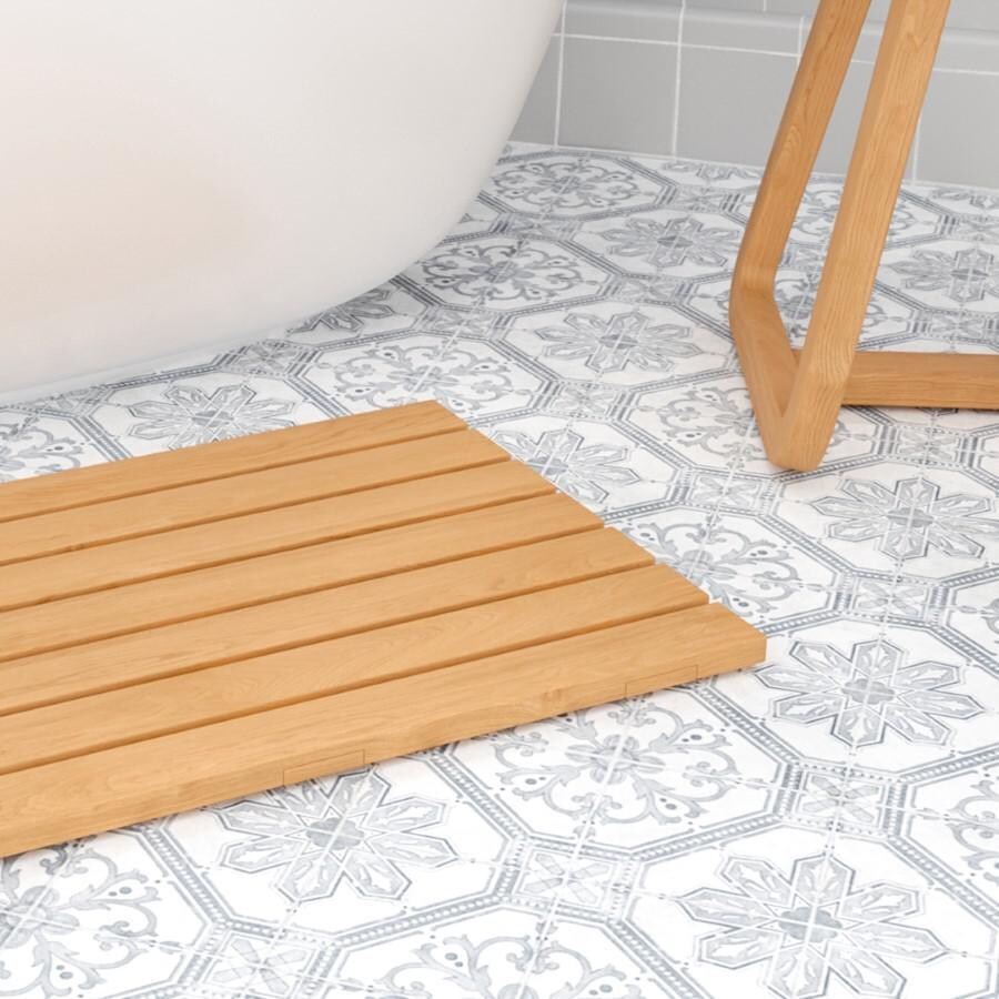 BBQGuys Signature Sabine Landing Teak Patio Shower Mat BBQGuys