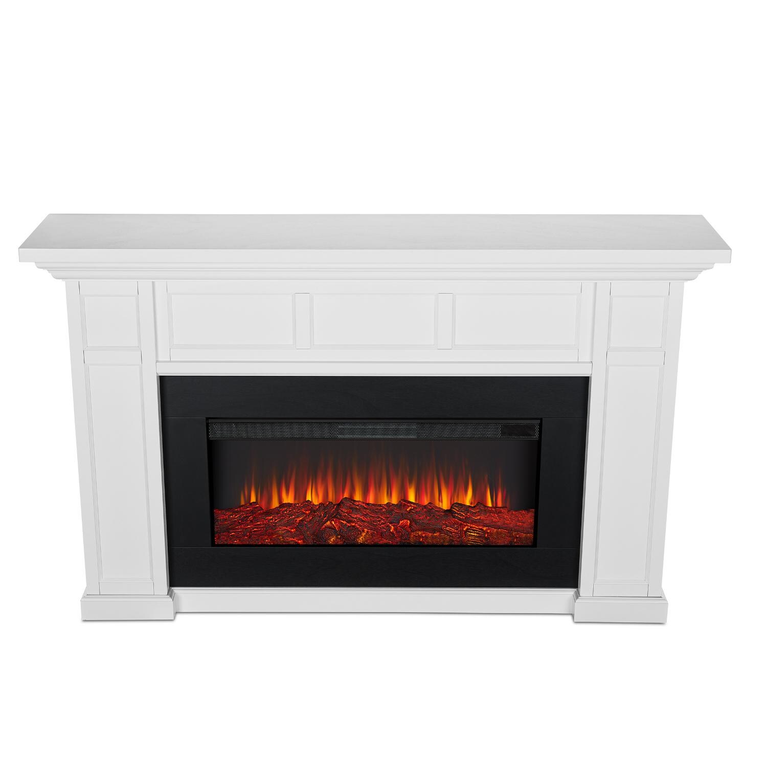 Real Flame 4130E-W Alcott 74-Inch Electric Fireplace With Mantel - White - Top View thumbnail