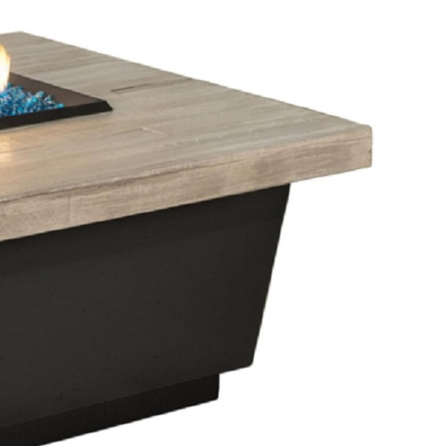 American Fyre Designs 785-BA-SP-M4PC Contempo LP Select 62-Inch Rectangular Propane Gas Fire Table - Silver Pine - Table Close-Up thumbnail