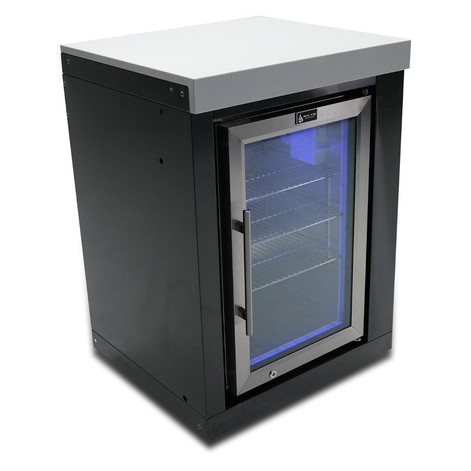Mont Alpi - MASFM-BSS - Black Stainless Steel 2.6 Cu. Ft. Outdoor Rated Refrigerator Cabinet Module - Left View thumbnail