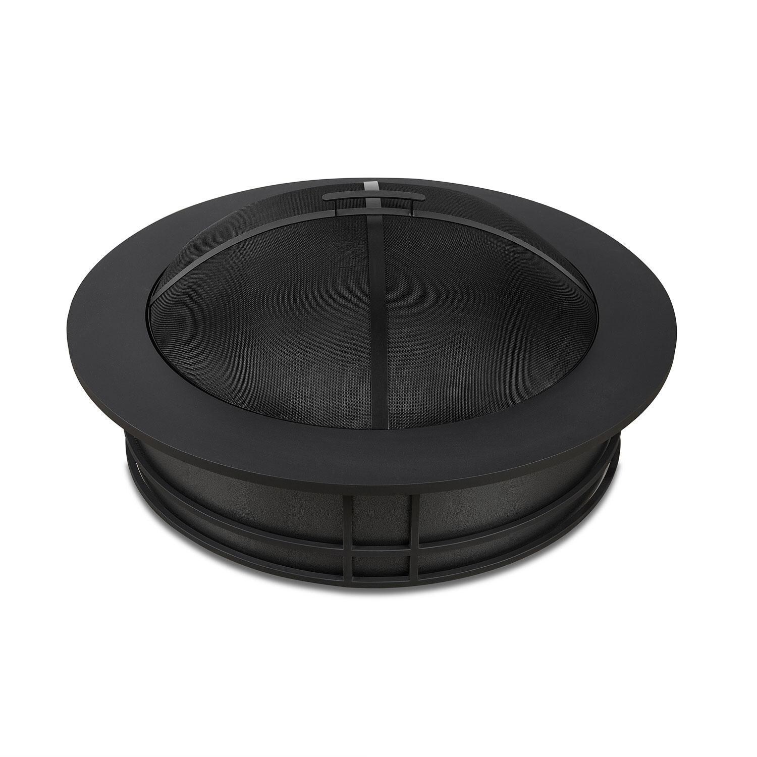 Lakeview Outdoor Designs SC-980-GRY Forestview 40-Inch Round Wood Burning Fire Pit - Gray - Overhead View With Screen thumbnail