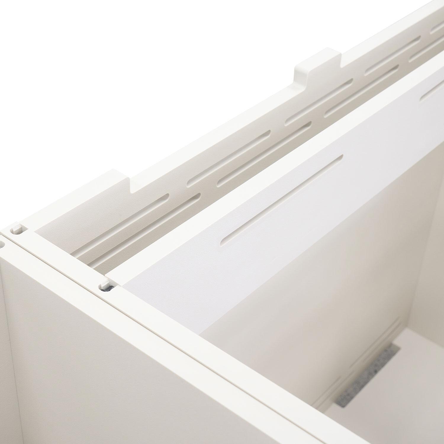 Bull Myrtle Beach DuraBull 8 Ft Outdoor Kitchen Island w/ Angus 30-in Propane Grill, Refrigerator, & Trash Bin in Symphony Blue Galaxy/White Granite - White Panel for Ventilation Slots - Interior - Detail thumbnail