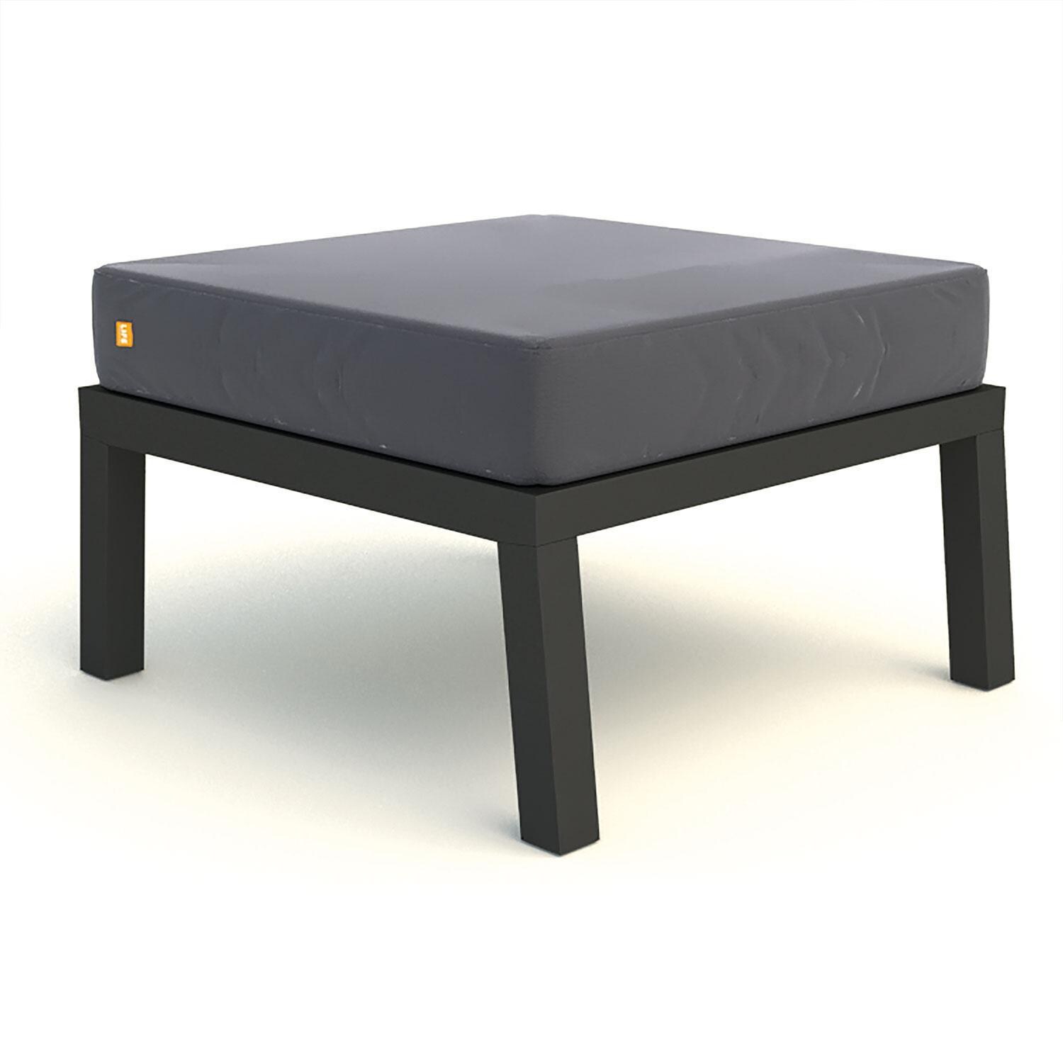 Boston Select Aluminum Ottoman in Gray By KETTLER - Display - White Background thumbnail