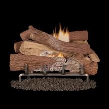 Superior Fireplaces 24-Inch Giant Timbers Gas Log Set With Outdoor Vent-Free Natural Gas Mega Flame Burner - On/Off Wall Switch image