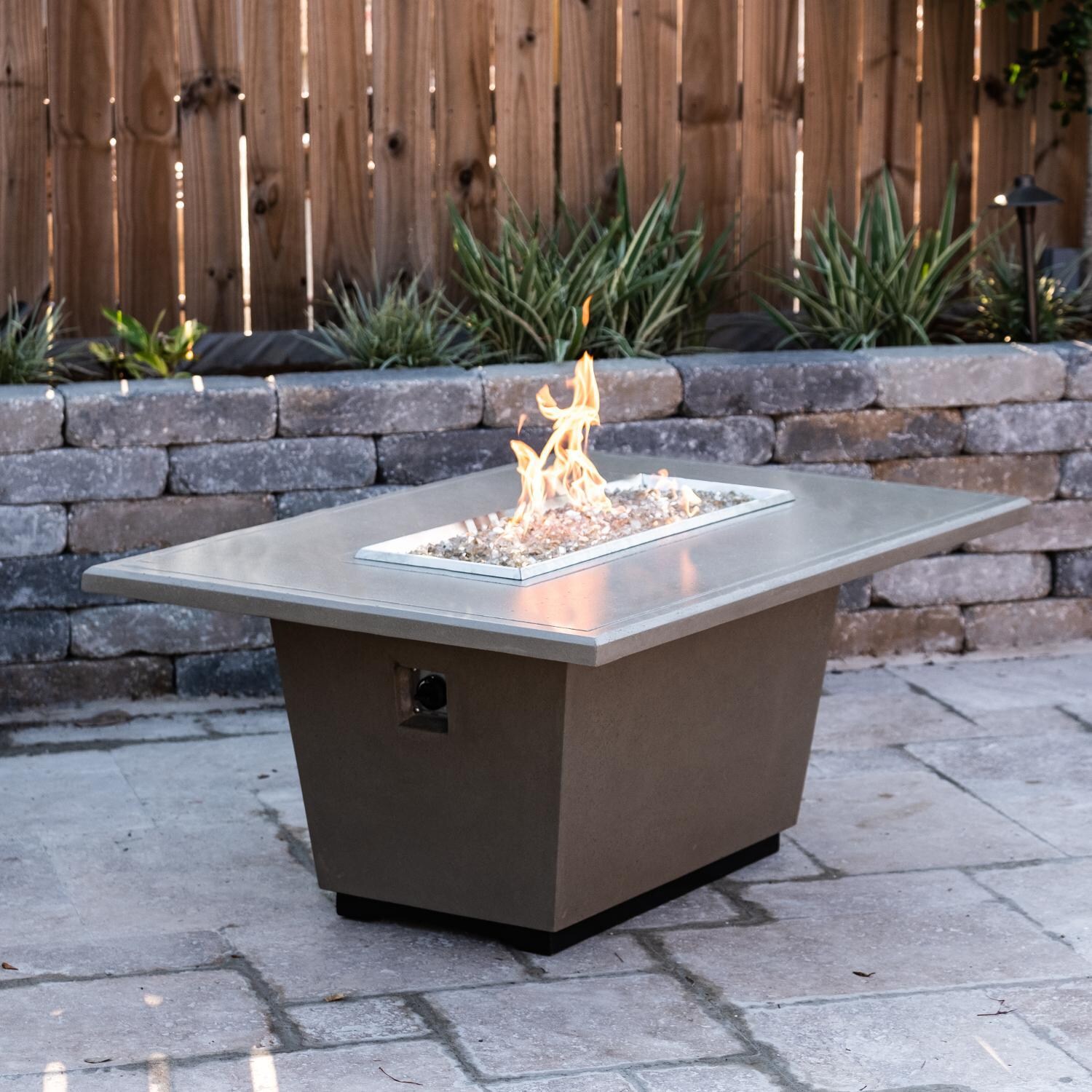 American Fyre Designs 635-SM-11-V4PC Cosmopolitan 54-Inch Rectangular Propane Gas Firetable - Smoke  thumbnail