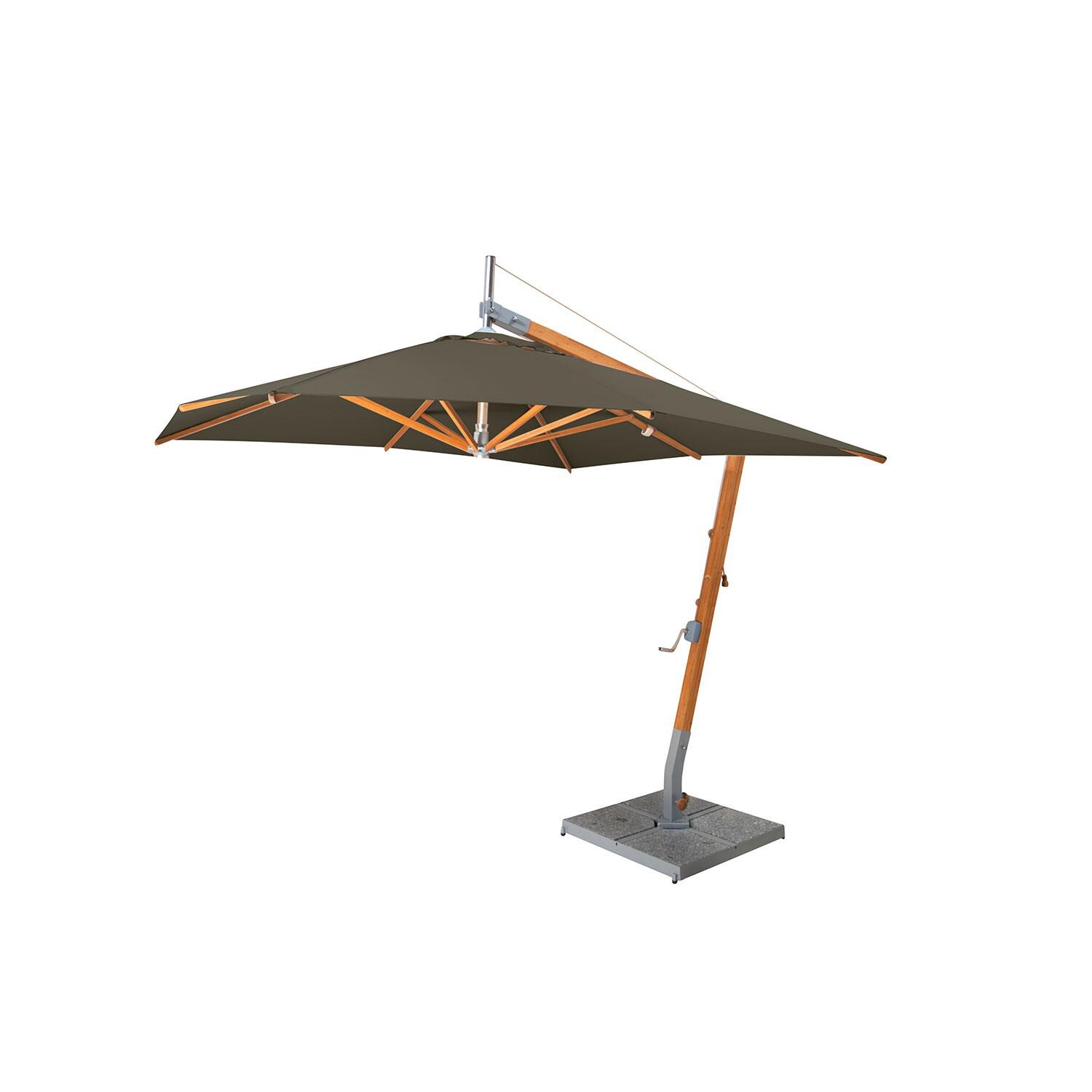 Bambrella Sirocco 8.5 Ft Square Sidewind Bamboo Umbrella - Grey thumbnail