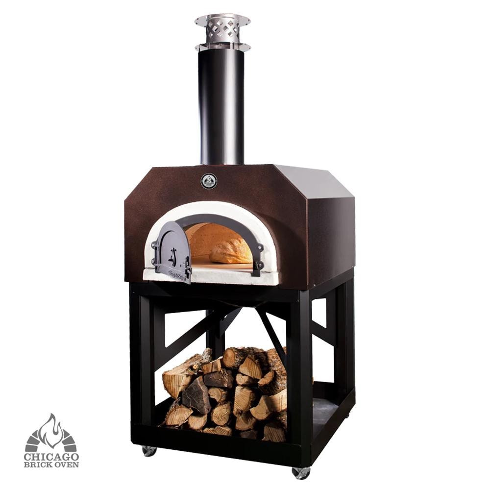Chicago Brick Oven CBO-O-MBL-750-CV Mobile Stand Wood Fired Pizza Oven - Copper Vein - White Background thumbnail