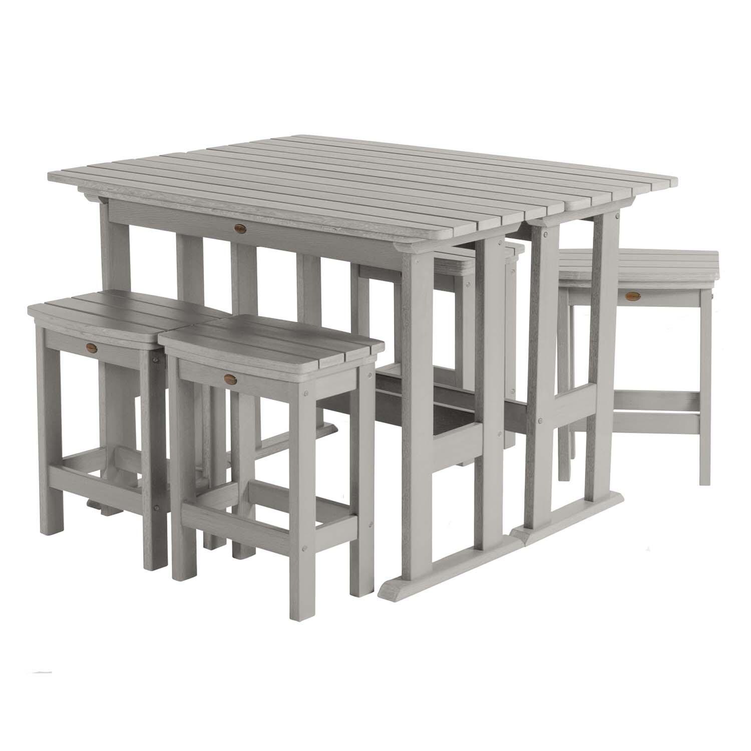 Hart Lane 6 Pc Recycled Plastic Counter Height Dining Set in Harbor Gray By Lakeview - White Background thumbnail