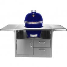 Grill Dome Infinity Series Large Kamado Grill On Stainless Steel Cart - Blue image