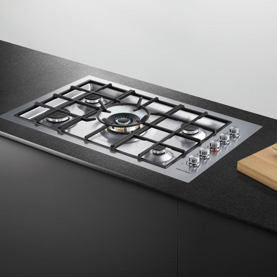 Fisher Paykel 36 Inch 5 Burner Propane Drop In Cooktop Stainless