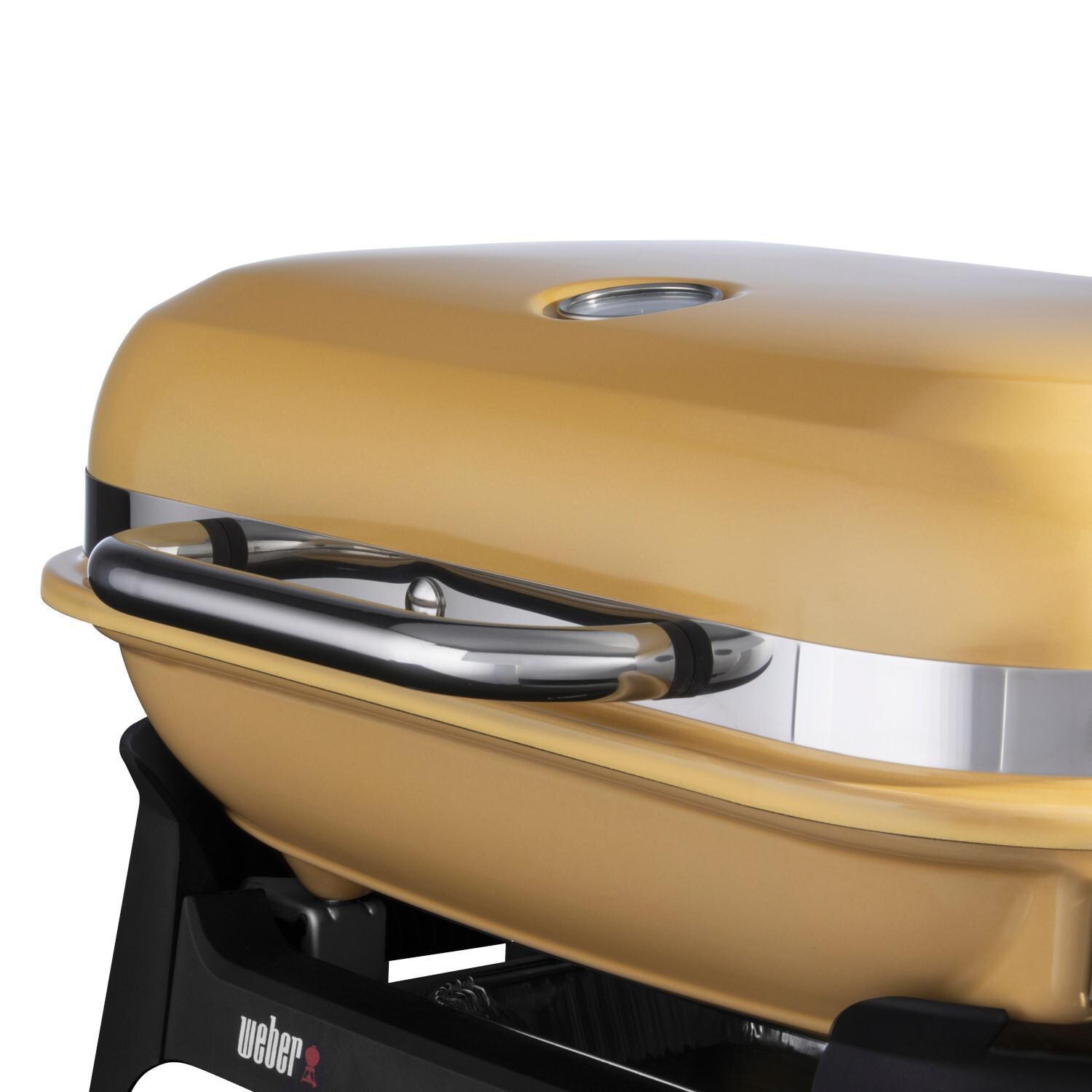 Weber 91280901 Golden Yellow Lumin Compact Portable 1560 Watt Electric Grill - Front Handle - Detail thumbnail