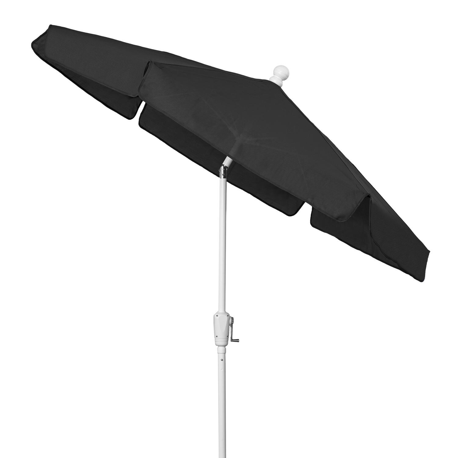 FiberBuilt 7.5 Ft Aluminum Black Market Patio Umbrella W/ Crank Lift & Tilt - Side View thumbnail