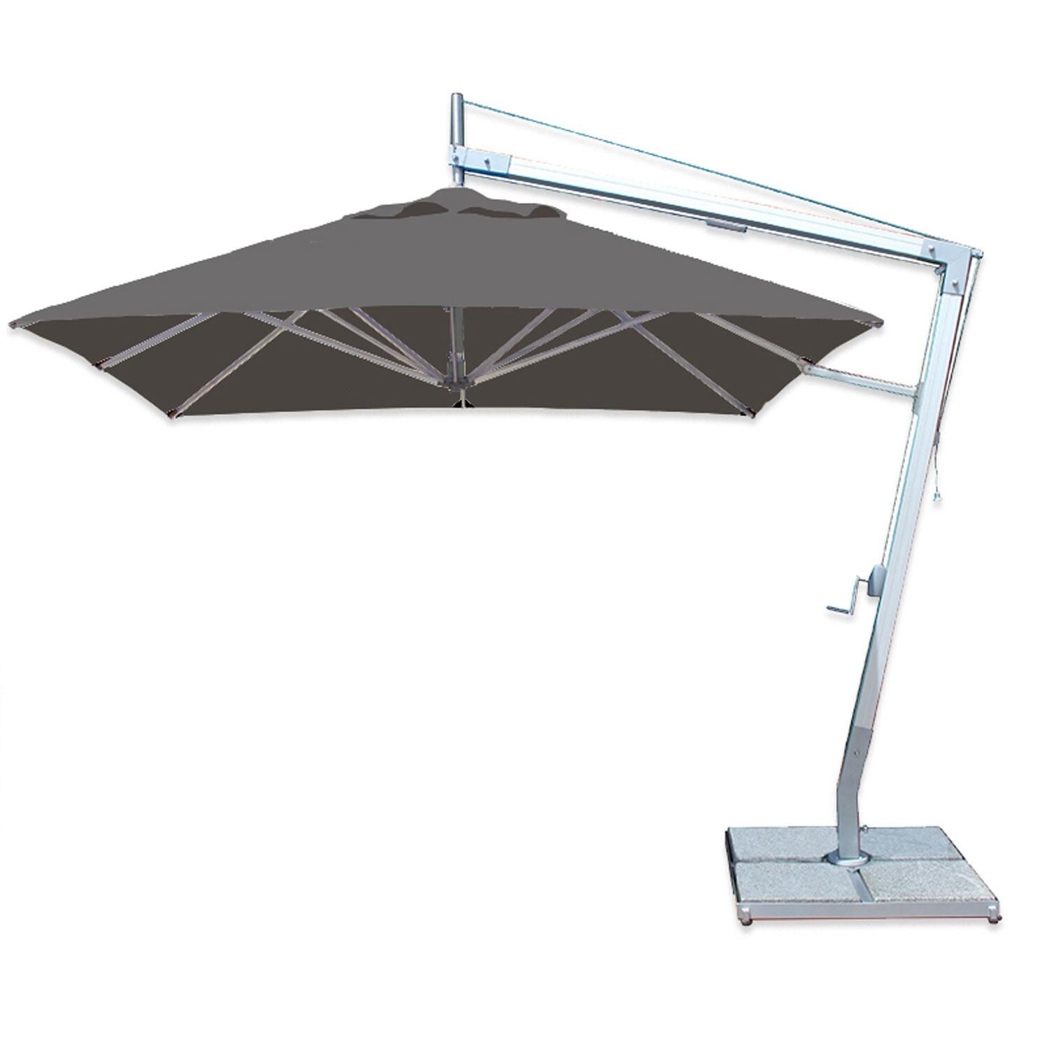 Bambrella Santa Ana 8 1/2 Ft Square Side Pole Umbrella - Grey Canopy