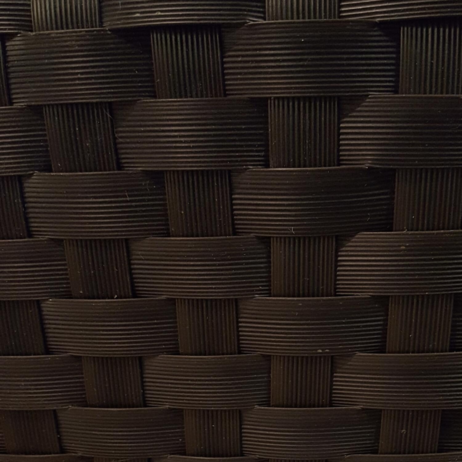 Solana 32 Inch Round Wicker Patio Coffee Table -Wicker Detail thumbnail