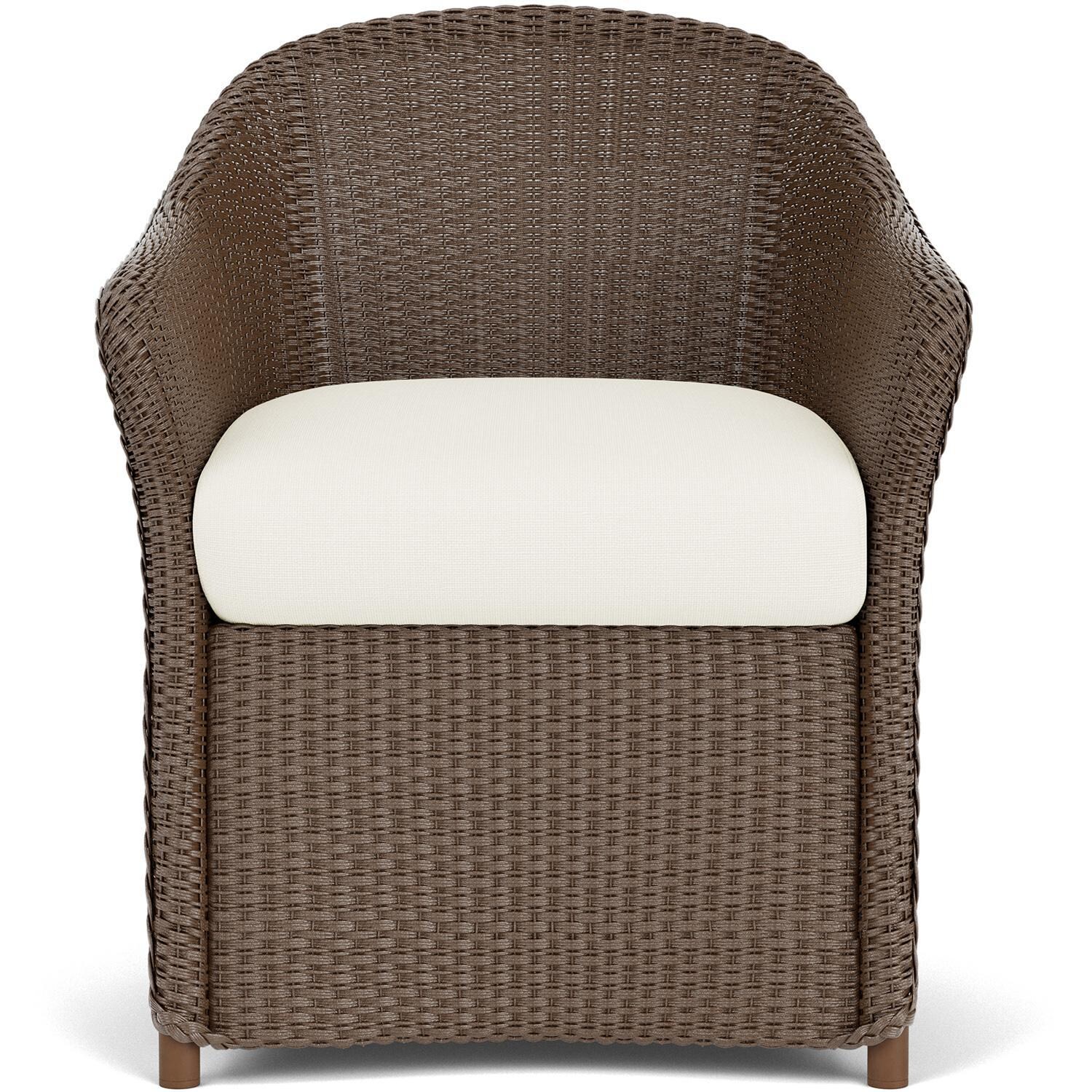 Lloyd Flanders Weekend Retreat Dining Armchair in Bark Finish W/ Sailcloth Salt Fabric thumbnail