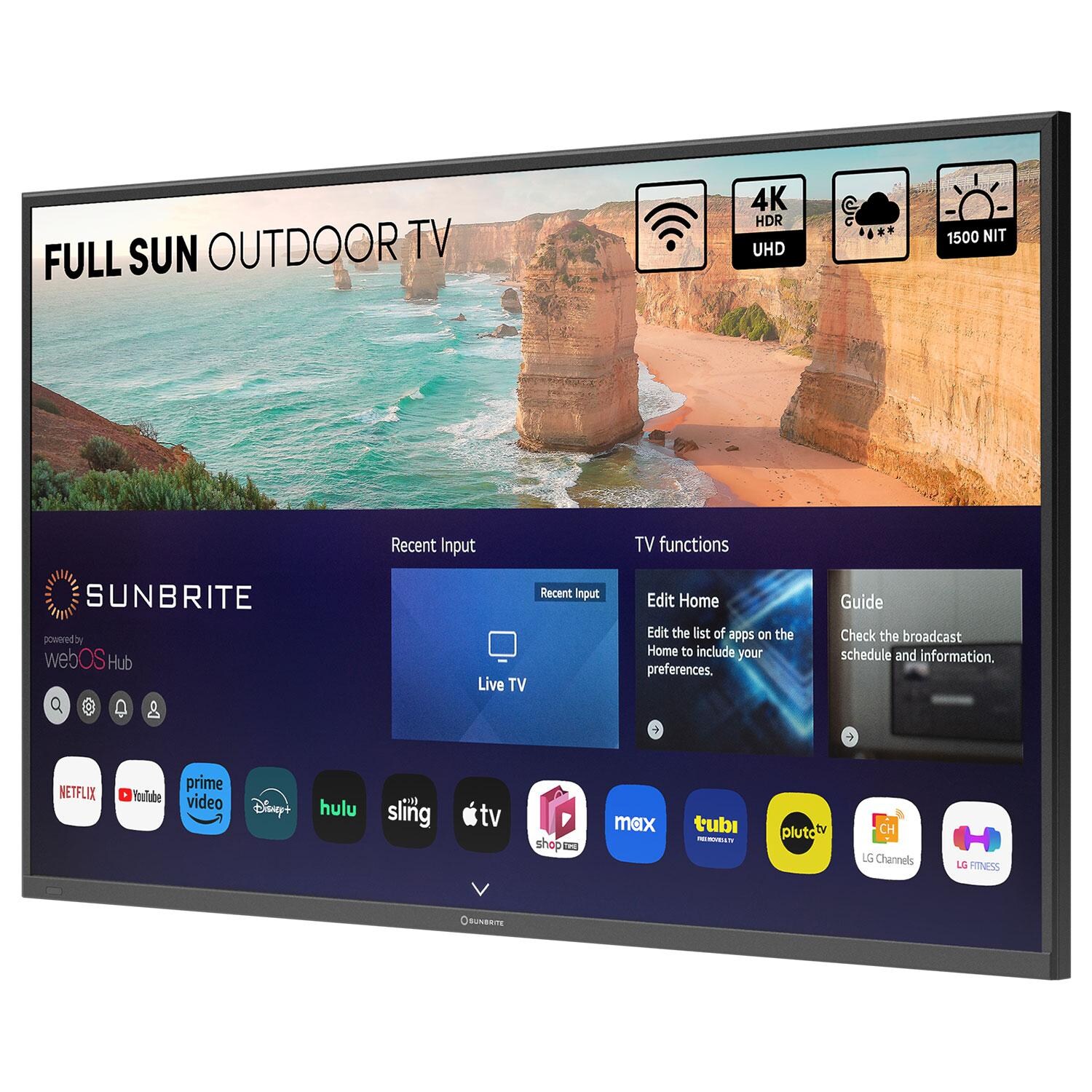 SunBriteTV SB-FS-65-BL Solis Series 65-in Full Sun 4K UHD HDR Outdoor TV - Left View - White Background thumbnail