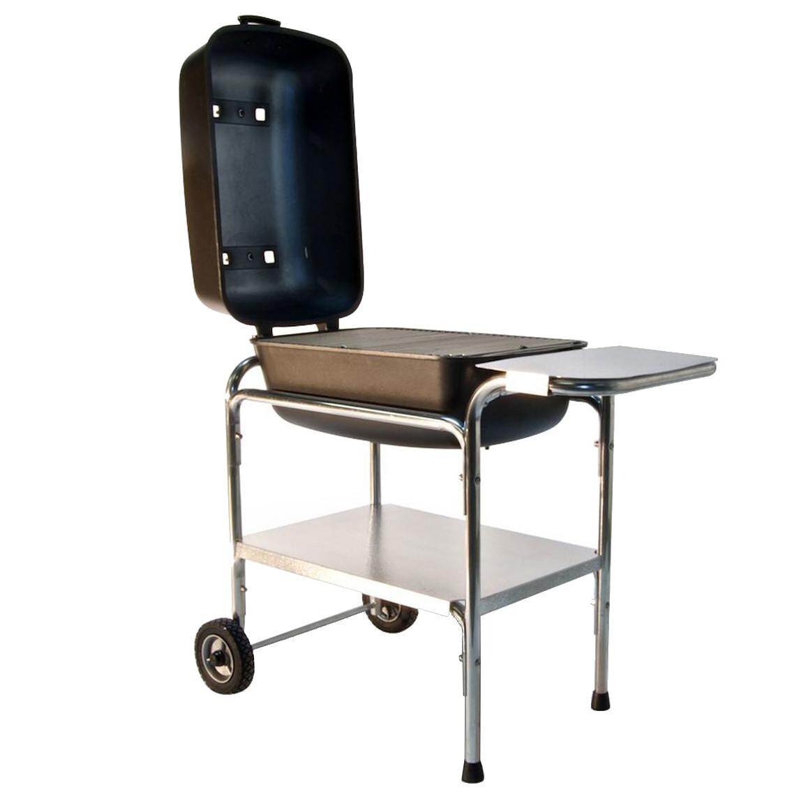 Portable Kitchen Cast Aluminum Freestanding Charcoal Grill & Smoker - Graphite thumbnail