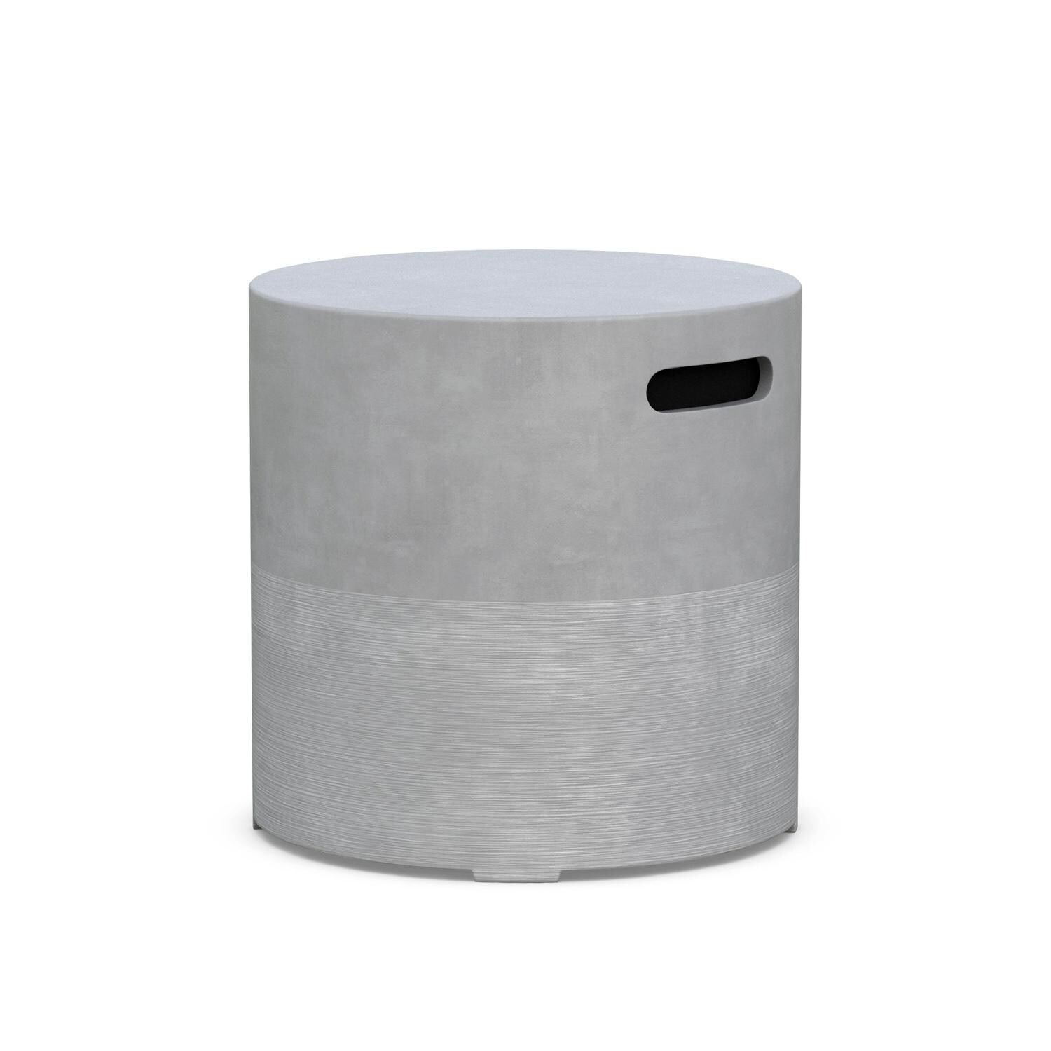Azzurro Living Durban 48 Inch Propane Fire Table W/ Tank Cover in Gray - Tank Cover Angled - White Background thumbnail